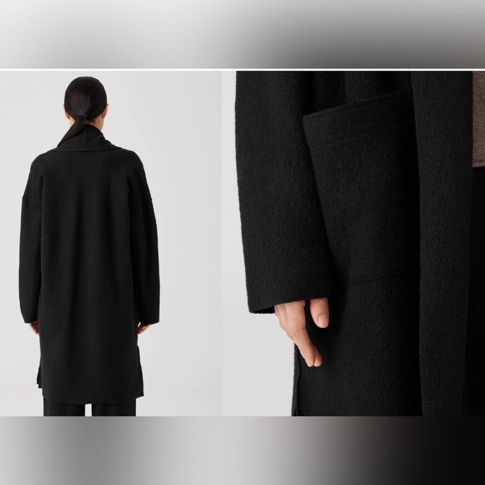 Eileen Fisher Black boiled wool Women's Jacket - Picture 2 of 7